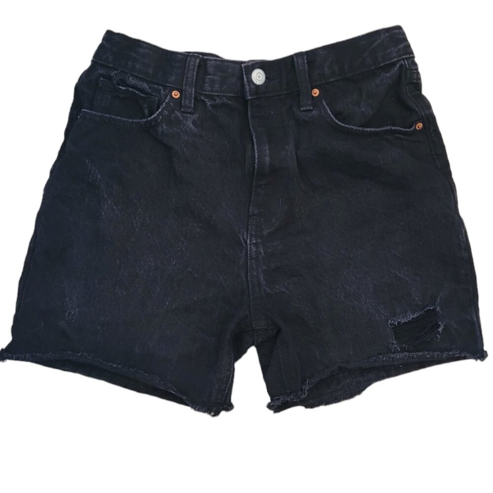 Girl's Black Old Navy slouchy straight denim shorts size 14